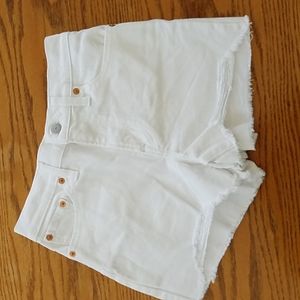 Levi's High Rise Shorts Salt White 2.5" Inseam Distressed Cutoff Hem